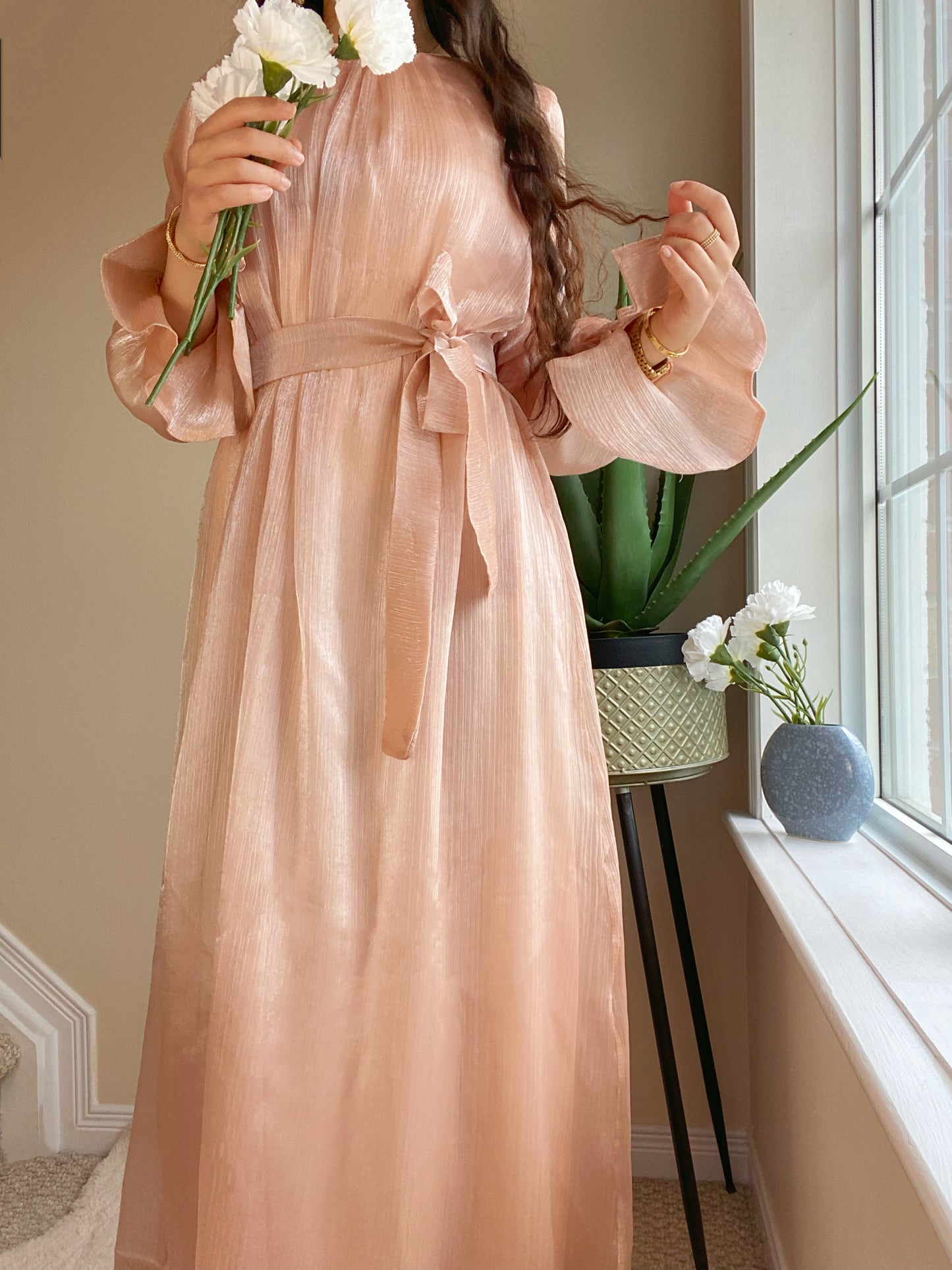 Anay Dress - Gold Salmon