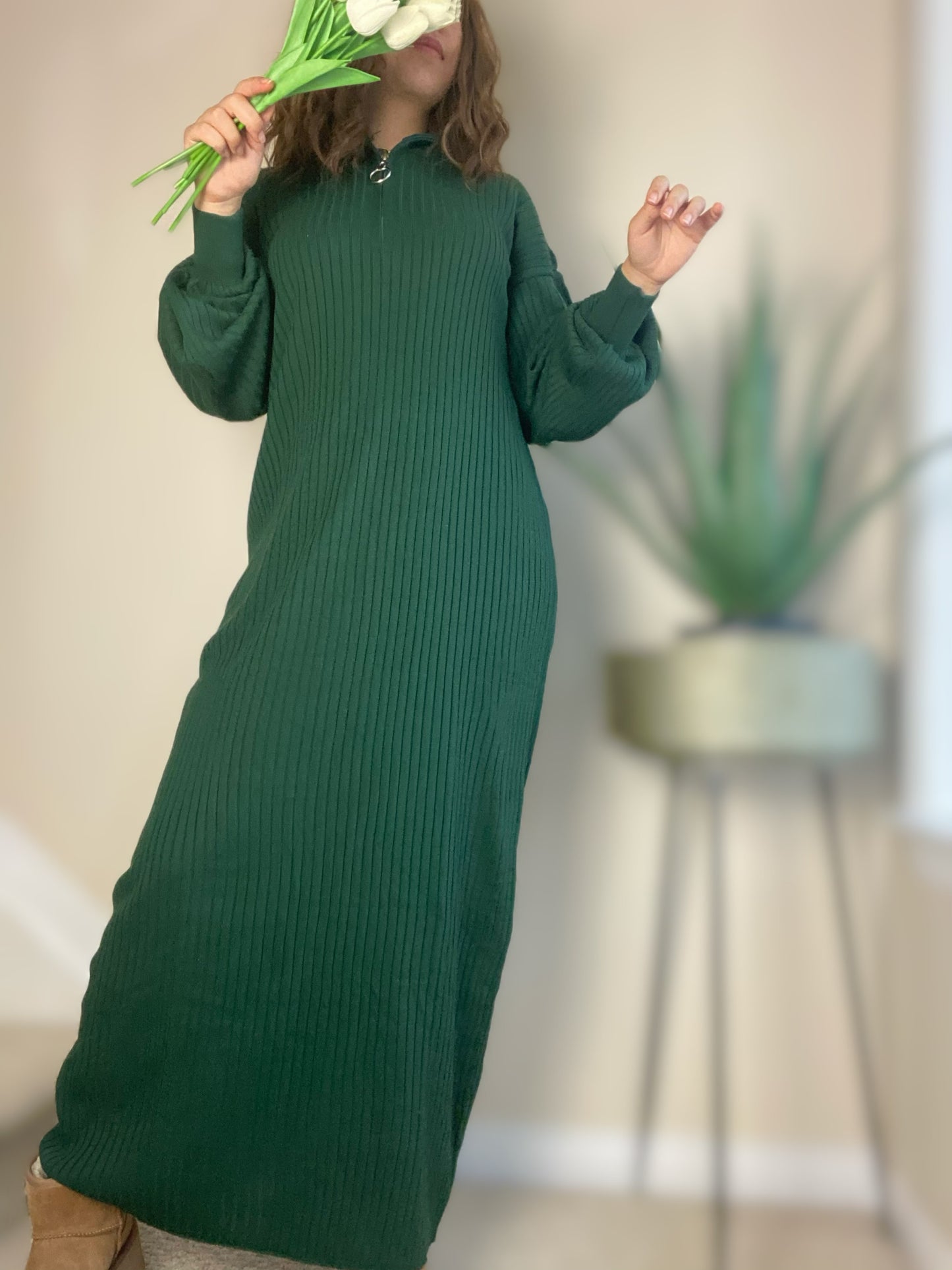 Leïla Cocooning Dress -  Emerald