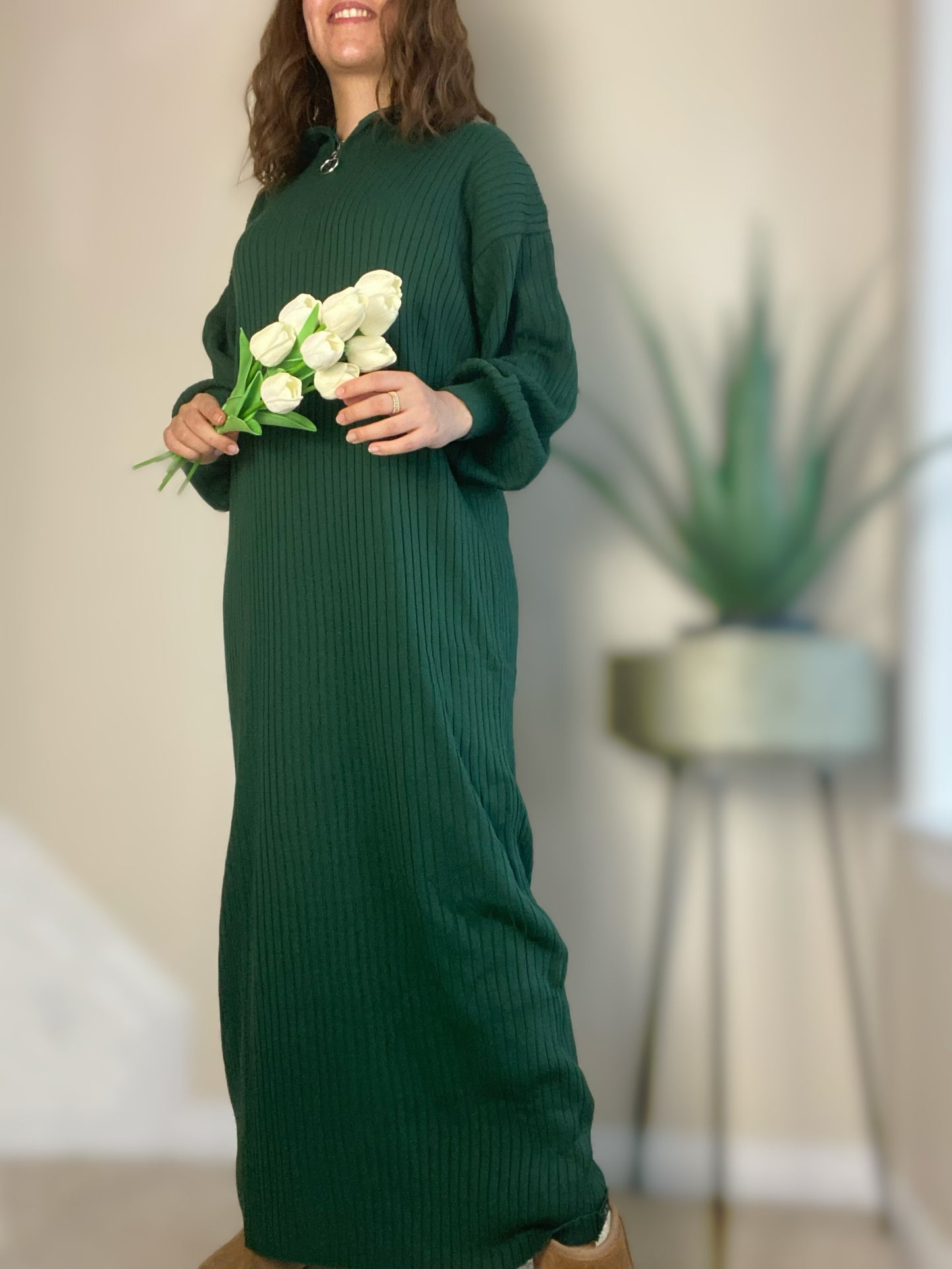 Leïla Cocooning Dress -  Emerald