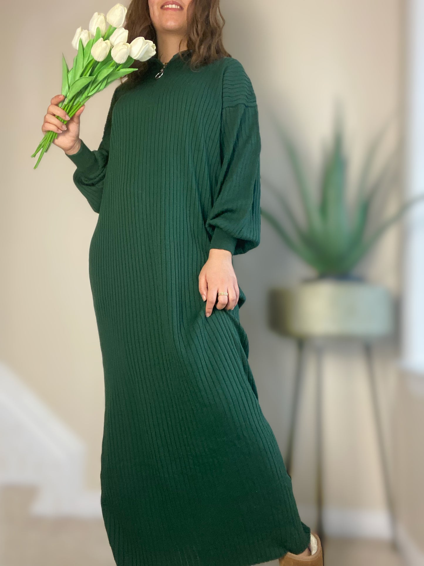 Leïla Cocooning Dress -  Emerald