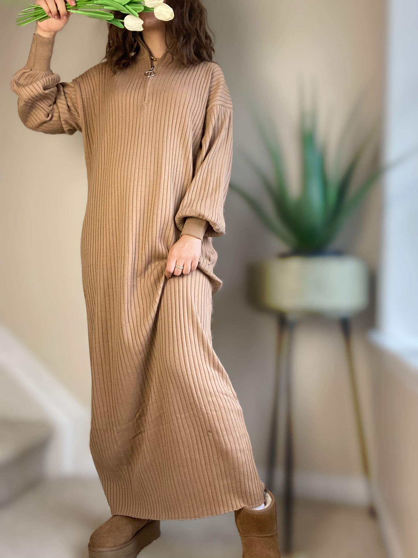 Leïla Cocooning Dress -  Beige